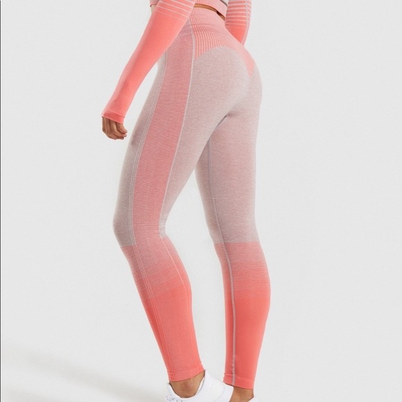 NWT Gymshark Amplify Seamless leggings taupe peach coral Small - Picture 2 of 13